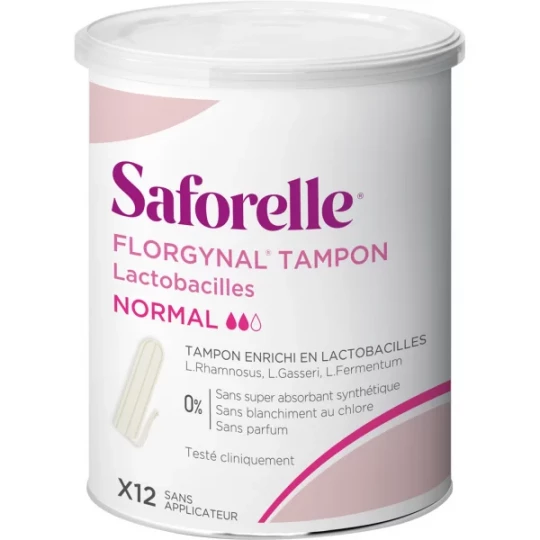 Saforelle Florgynal Tampons Normal Sans Applicateur x 12