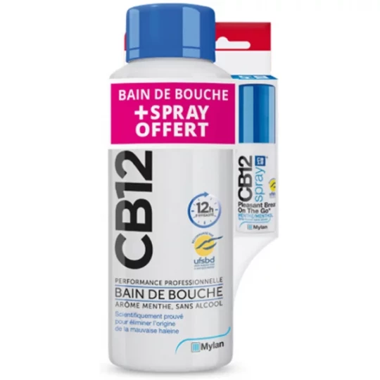CB12 Bain de Bouche 500 ml + Spray Menthe 15 ml