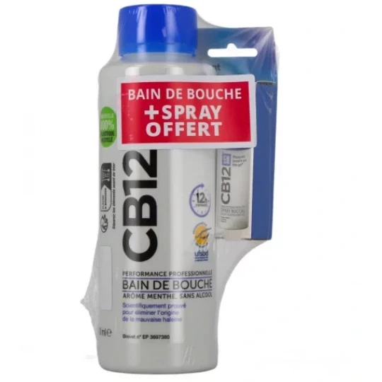 CB12 Bain de Bouche 500 ml + Spray Menthe 15 ml