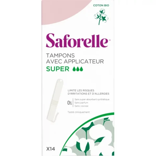Saforelle Coton Protect Tampons Super Avec Applicateur x 14