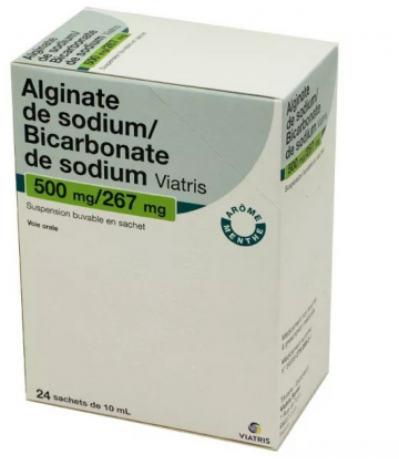 Alginate de Sodium/Bicarbonate de Sodium Mylan Viatris 500 mg/267 mg Sachets x 24