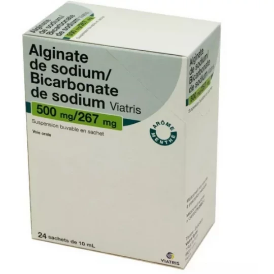 Alginate de Sodium/Bicarbonate de Sodium Mylan Viatris 500 mg/267 mg Sachets x 24 - image 2