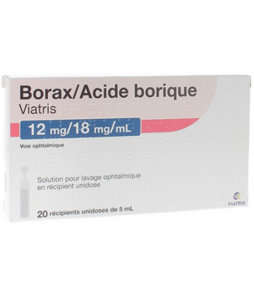 Borax/Acide Borique Mylan Viatris 12mg/18mg/ml x 20