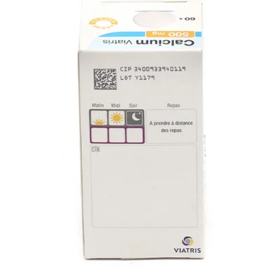 Calcium 500 mg Mylan Viatris Comprimés à Croquer x 60 - image 2