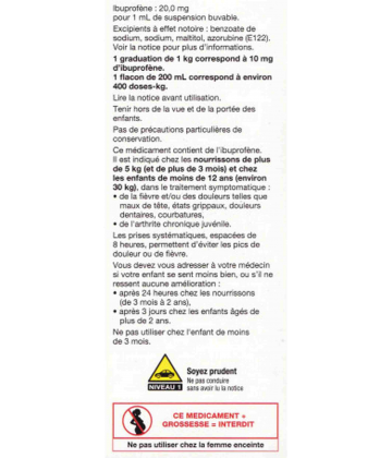 Ibuprofène Mylan Viatris 20 mg/ml Enfants et Nourrissons Sans Sucre 200 ml - image 2