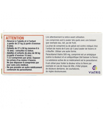 Paracétamol Mylan Viatris 500 mg Comprimés x 16