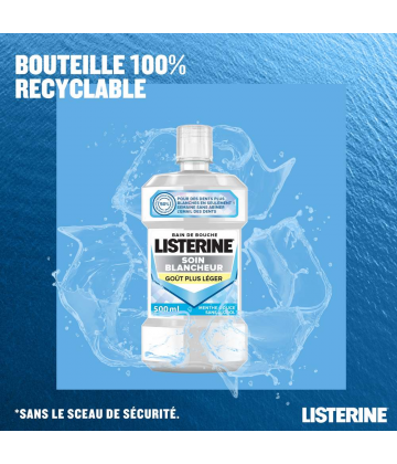 Listerine Bain de Bouche Soin Blancheur Goût Plus Léger 500 ml