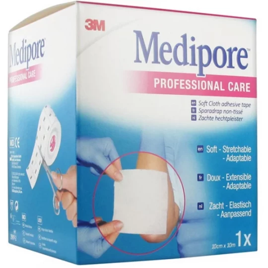 3M Medipore Sparadrap Non-Tissé 10 cm x 10 m