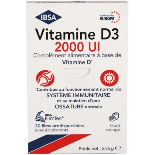 ISBA Vitamine D3 2000 UI Films Orodispersibles x 30