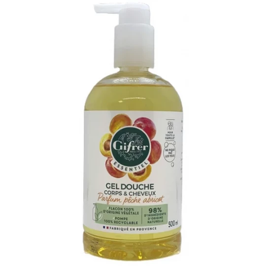 Gifrer Essentiel Gel Douche Corps et Cheveux Pêche Abricot 500 ml