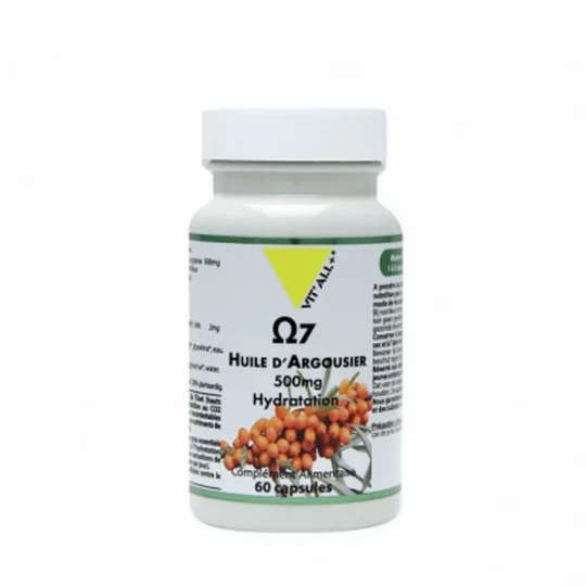 VIT'ALL+ Oméga 7 Huile d'Argousier 500 mg Capsules x 60