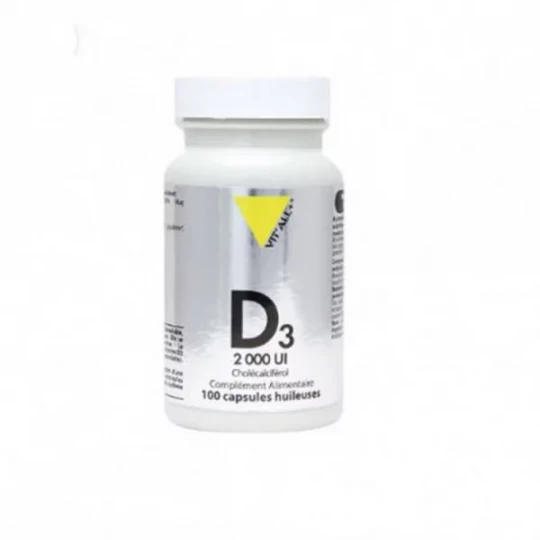 VIT'ALL+ Vitamine D3 2000 UI Cholecalciferol 50 mcg Capsules x 100
