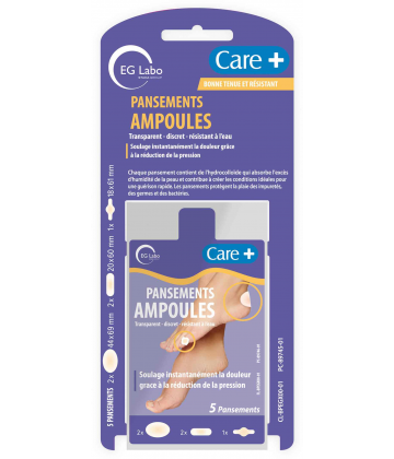 EG Care+ Pansements Ampoules Hydrocolloïdes x 5