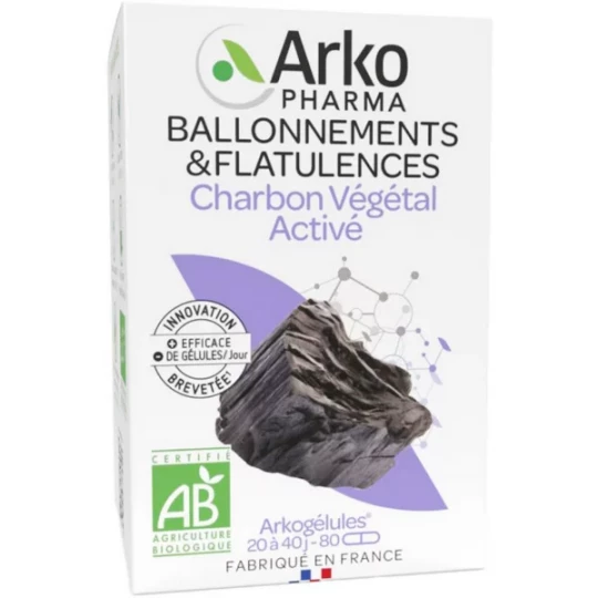 ArkoGélules Bio Charbon Végétal Activé Gélules x 80