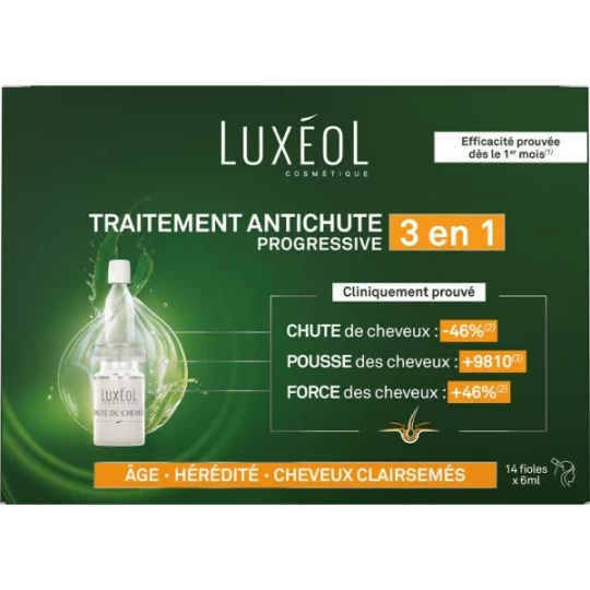 Luxéol Traitement Antichute Progressive 3en1 Doses x 14
