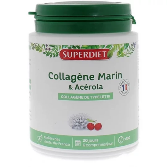 Superdiet Collagène Marin & Acérola Comprimés x 180