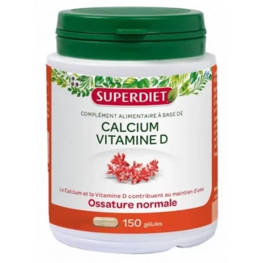 Superdiet Calcium + Vitamine D Gélules x 150