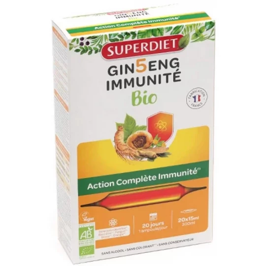 Superdiet Ginseng Immunité Bio Ampoules x 20