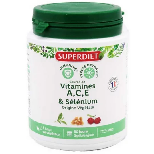 Superdiet Sélénium Vitamines ACE Gélules x 150