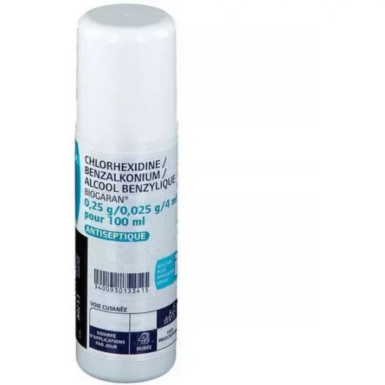 Chlorhexidine Benzalkonium Alcool Benzylique Biogaran Spray 100 ml