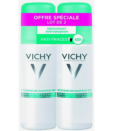 Vichy Déodorant Anti-transpirant Aérosol Anti-trace 48h 2 x 125 ml