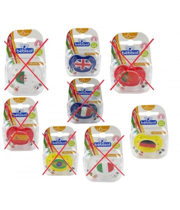 Bébisol Sucette Physiologique Silicone Coupe du Monde +6 mois