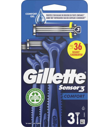Gilette Sensor 3 Comfort Rasoirs Jetables x 3