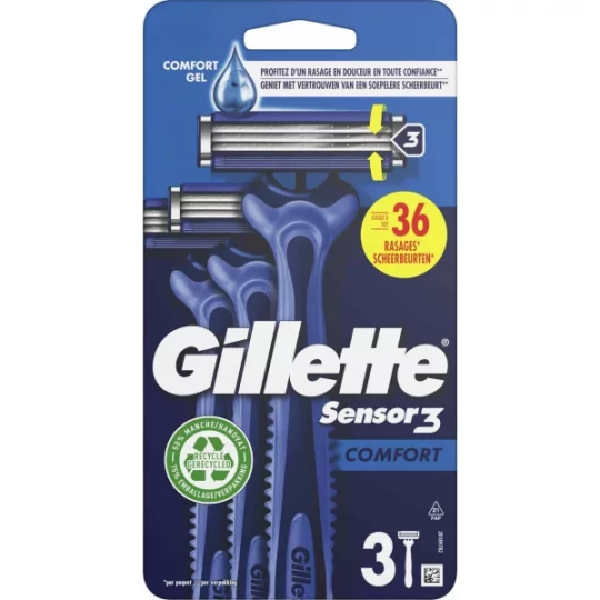 Gilette Sensor 3 Comfort Rasoirs Jetables x 3 - image 2
