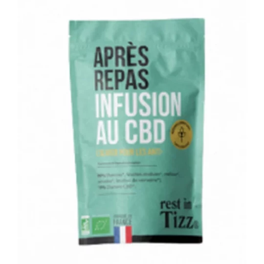 Rest In Tizz Après-Repas Infusion Bio CBD Sachet 50 g