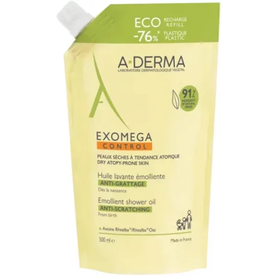 A-Derma Exomega Control Huile Lavante Emolliente Recharge 500 ml
