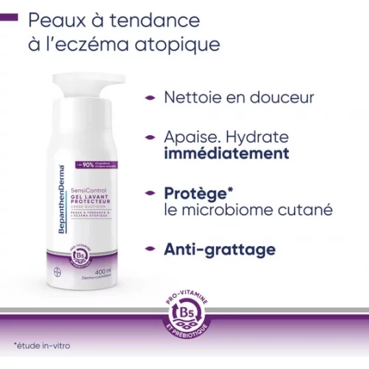 BepanthenDerma SensiControl Peaux à Tendance à l'Eczéma Atopique Gel Lavant Protecteur 400 ml - image 3