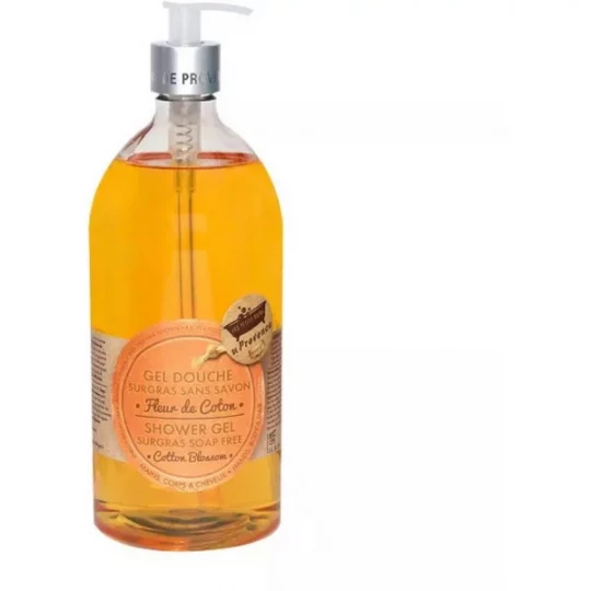 Les Petits Bains de Provence Gel Douche Surgras Sans Savon Fleur de Coton 1 L