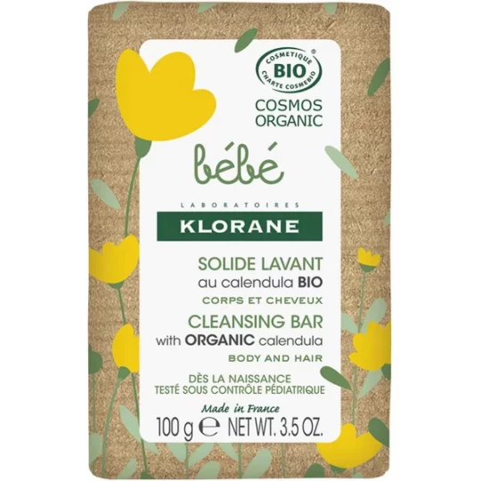 Klorane Bébé Savon Solide Lavant Calendula Bio 100 g