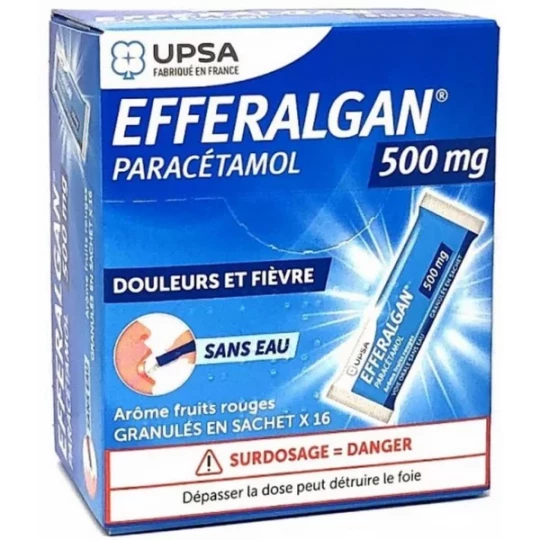 Efferalgan Fruits Rouges 500 mg Granulés en Sachets x 16