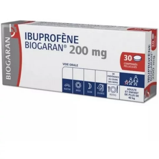 Ibuprofène Biogaran 200 mg Comprimés Pelliculés x 30