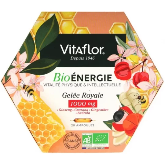 Vitaflor Gelée Royale Bio Energie 1000 mg Ampoules x 20