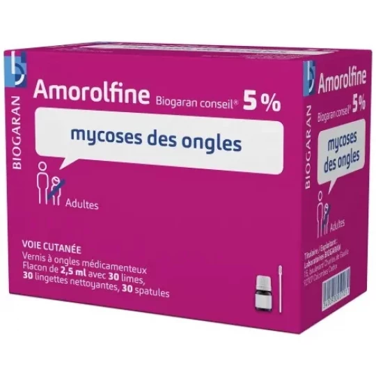 Amorolfine Biogaran Conseil 5% Vernis à Ongles Médicamenteux 2,5 ml - image 2
