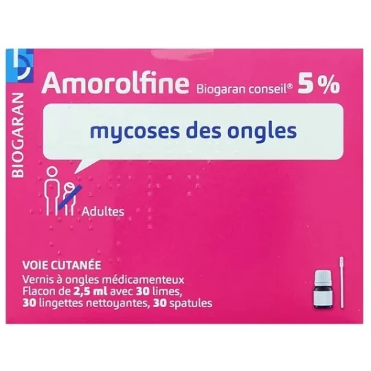 Amorolfine Biogaran Conseil 5% Vernis à Ongles Médicamenteux 2,5 ml - image 4