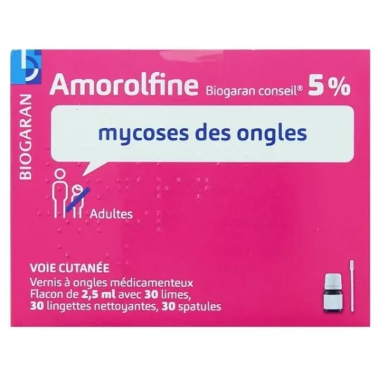 Amorolfine Biogaran Conseil 5% Vernis à Ongles Médicamenteux 2,5 ml
