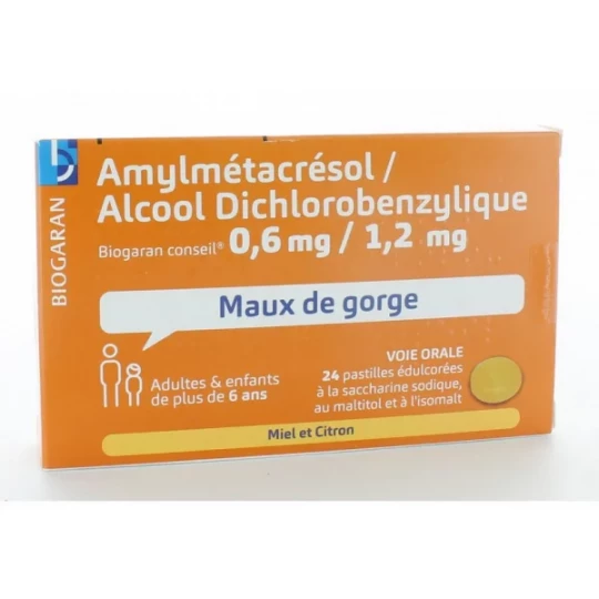 Amylmetacresol / Alcool Dichlorobenzylique / Lidocaïne Biogaran