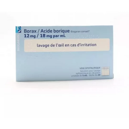 Borax/Acide borique Biogaran 12mg/18mg/ml x 20