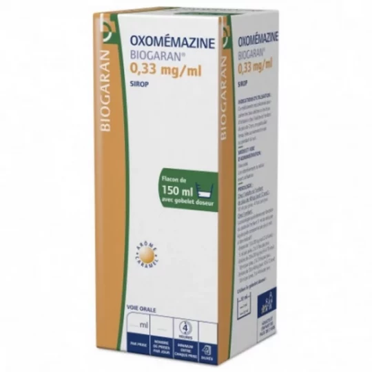 Oxomémazine Biogaran 0,33 mg/ml Sirop 150 ml