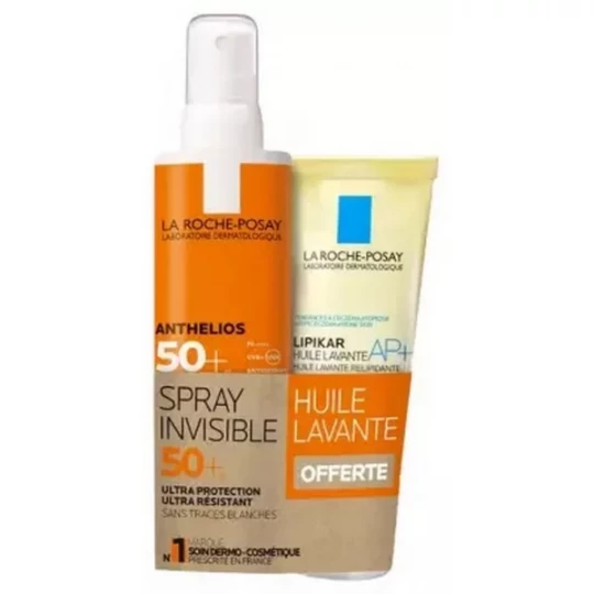 La Roche-Posay Anthelios Spray Invisible SPF50+ 200 ml + Lipikar Huile Lavante AP+ 100 ml OFFERTE