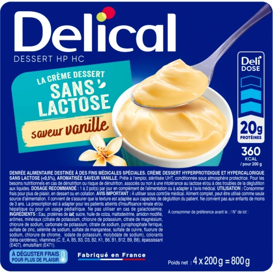 Delical Crème Dessert HP/HC Sans Lactose 4 x 200 g - image 3
