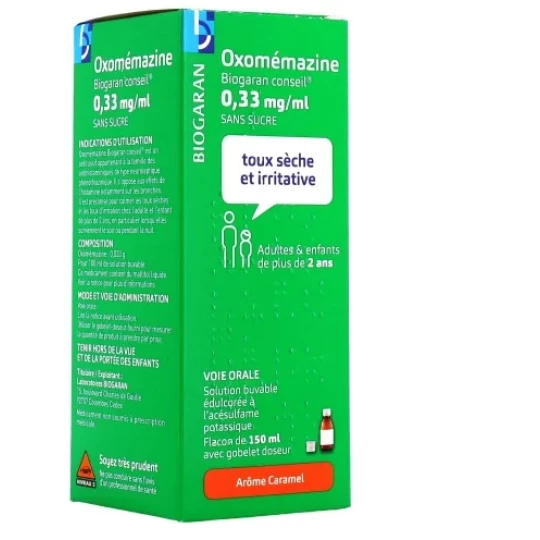 Oxomémazine Biogaran Conseil 0,33 mg/ml Sirop Sans Sucre 150 ml - image 4