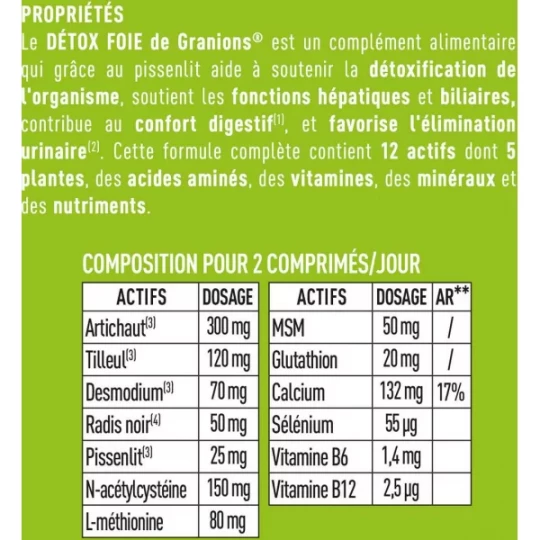 Granions Détox Foie Comprimés x 60 - image 2
