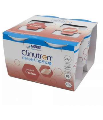 Clinutren Dessert HP/HC+ Saveur Fraise 4 x 200 g