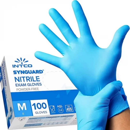 INTCO Gants d'Examen Nitrile Bleu Non Poudrés x 100 - image 3