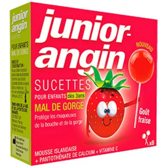 Junior Angin Sucettes Enfants Goût Fraise x 8