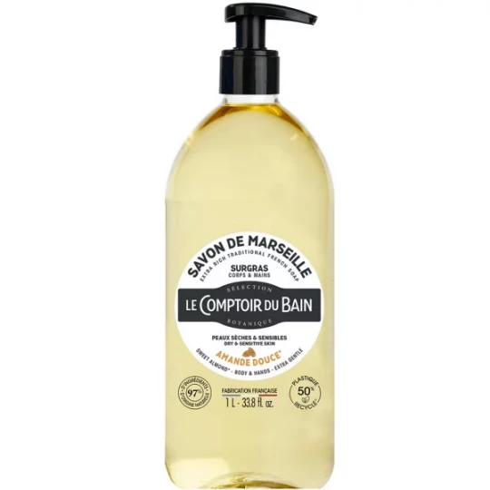 Le Comptoir du Bain Savon Traditionnel de Marseille Surgras Amande Douce 1 L